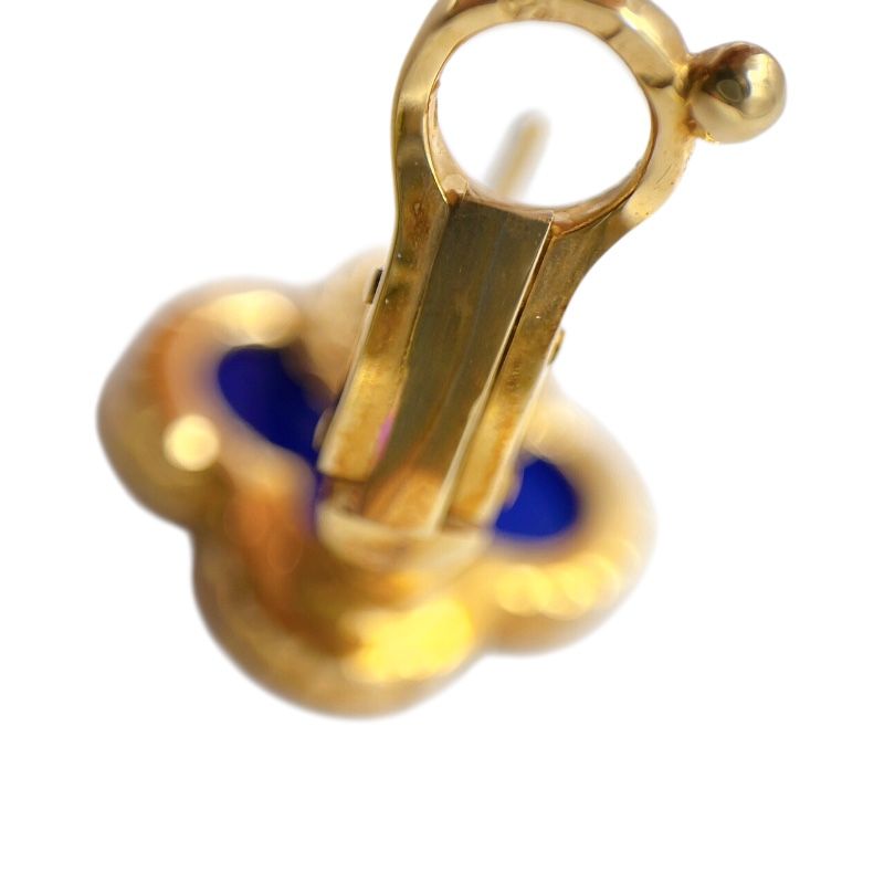 Van Cleef & Arpels Vintage Alhambra Earrings in K18 Gold & Lapis Lazuli