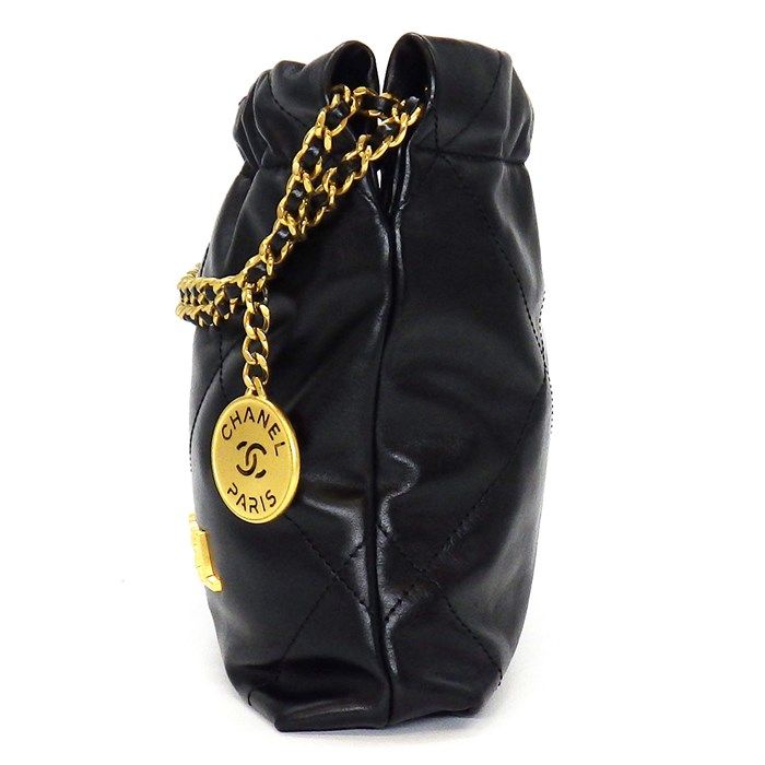 Chanel 22 Mini AS3980 Handbag in Black Shiny Calfskin