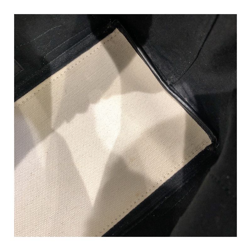 Balenciaga Navy Cabas S Handbag - White & Black Canvas