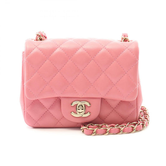 CHANEL Mini Matelassé Shoulder Bag in Pink Lambskin - A35200