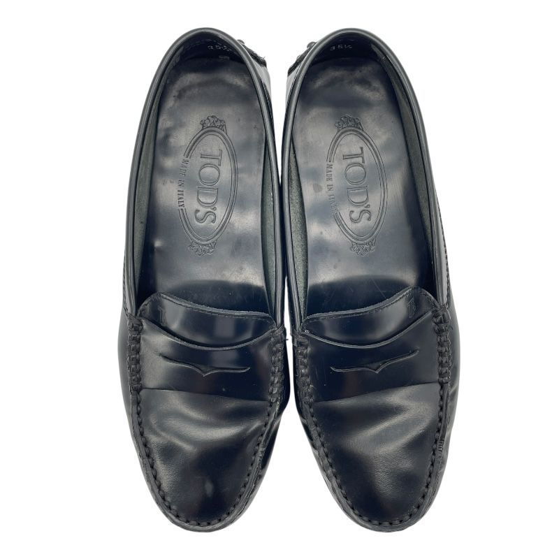 TOD’S Black Leather Coin Loafers for Women - Timeless Elegance