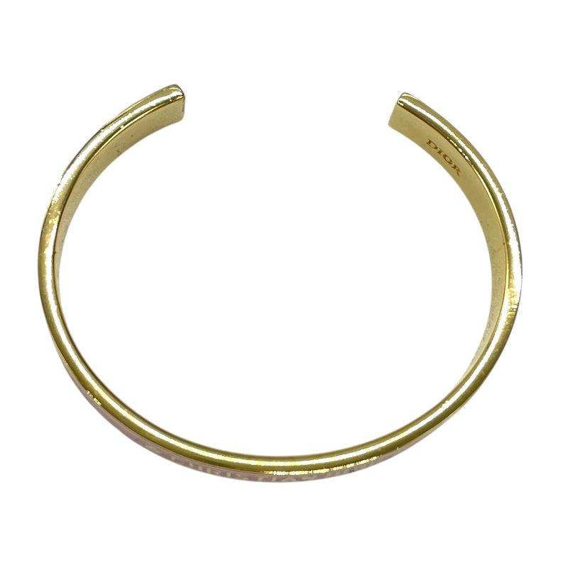 Christian Dior Gold & Blush Pink Metal Cuff Bangle - Exquisite Elegance