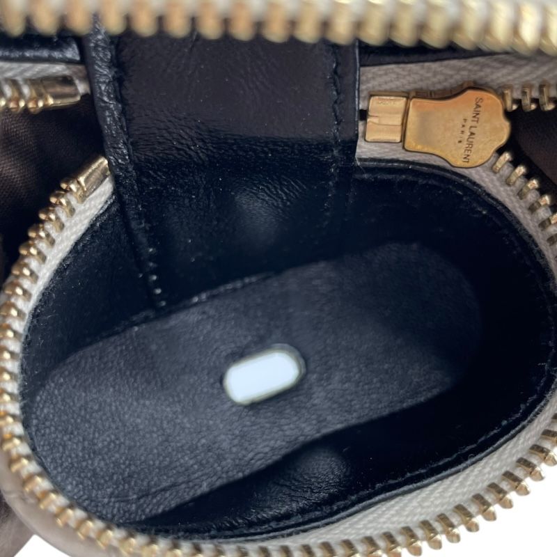 SAINT LAURENT Cream Leather Air Pods Case for Women
