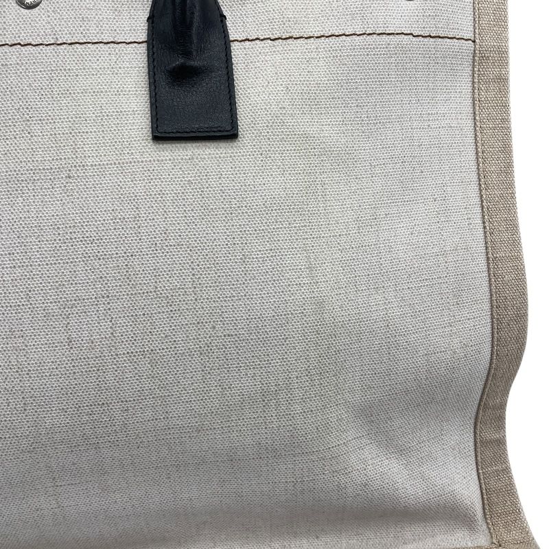 SAINT LAURENT Rive Gauche Tote in Beige Canvas & PVC - Unisex