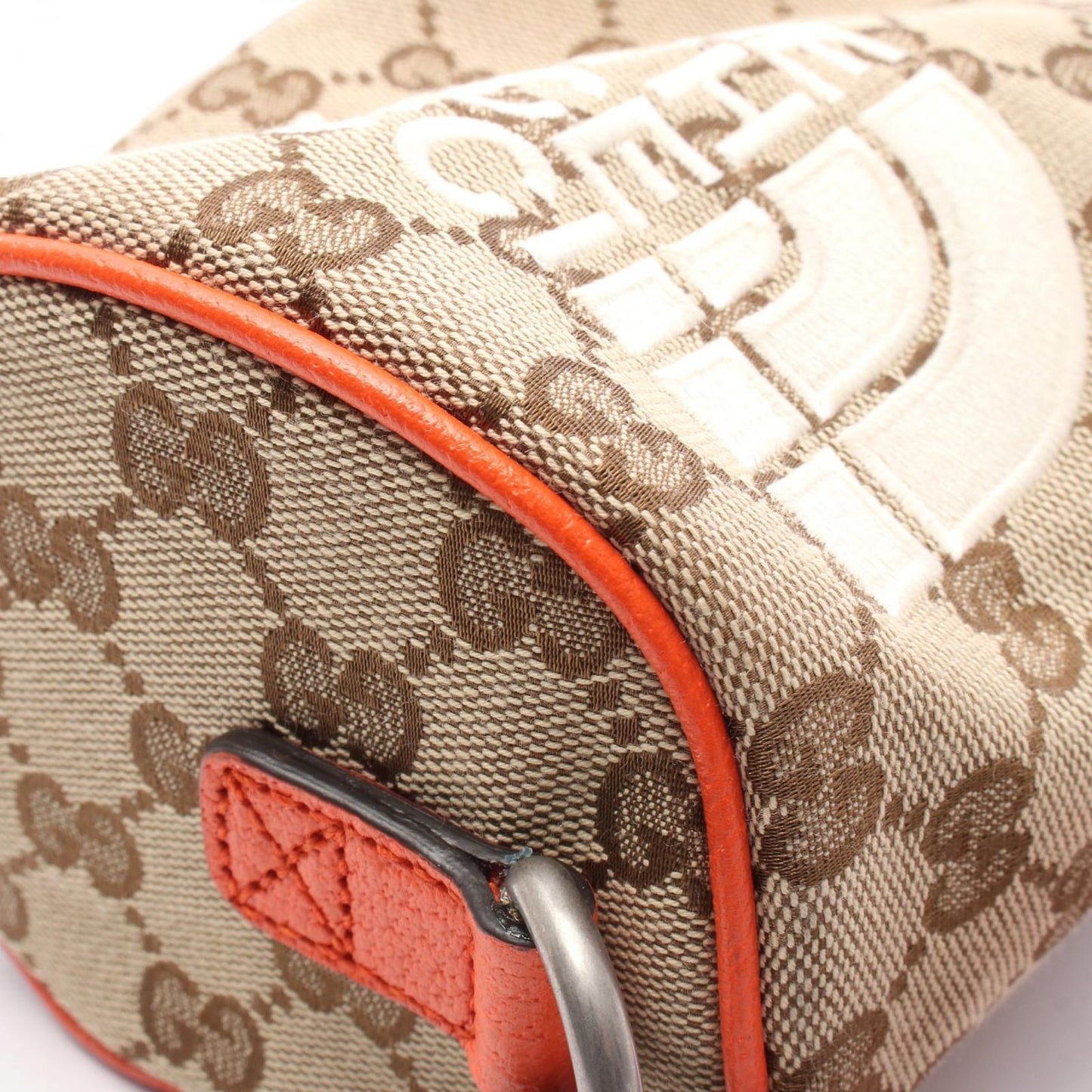 GUCCI x THE NORTH FACE GG Canvas 2-Way Shoulder Bag - Beige/Orange