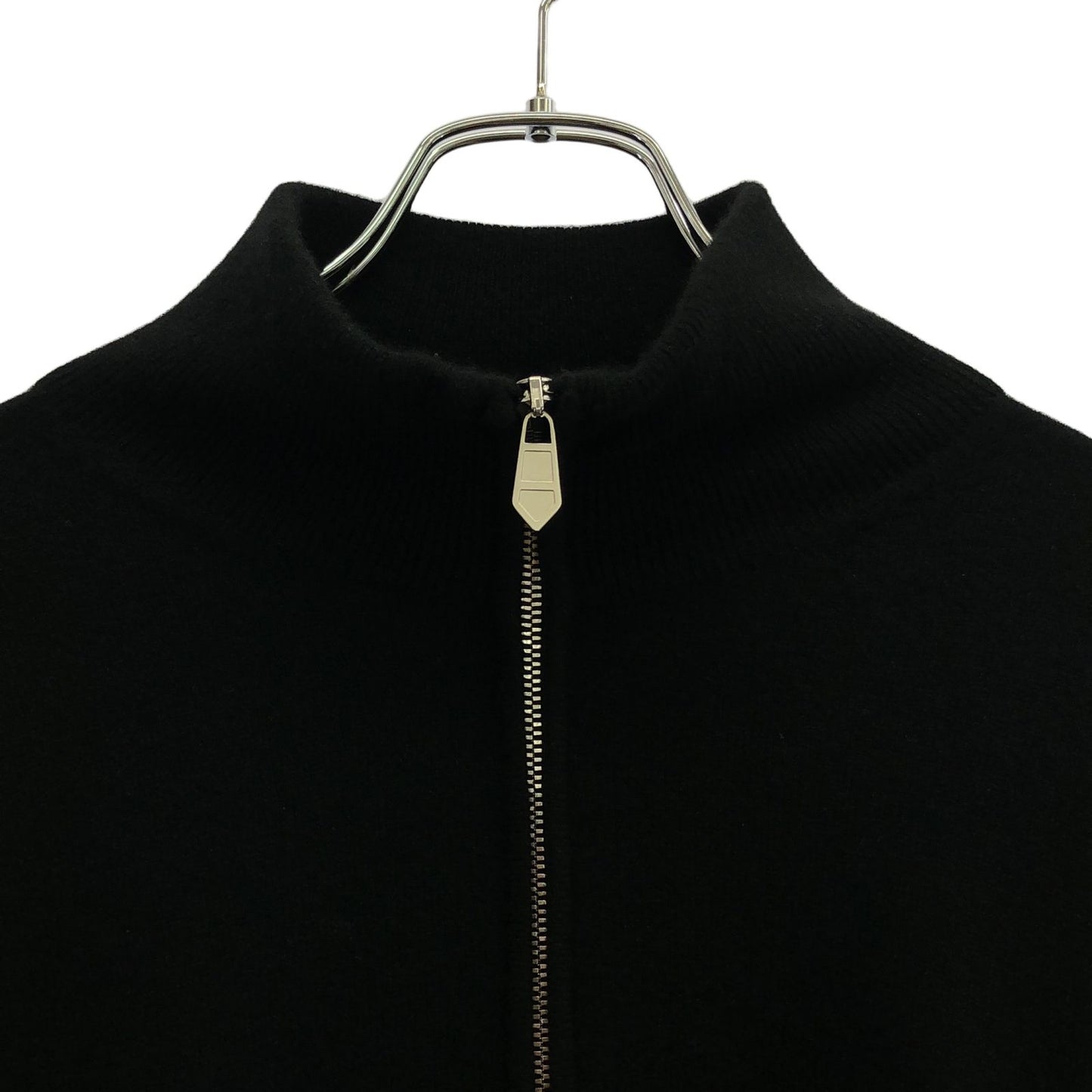 HERMES Black Cashmere Half-Zip Knit Sweater - Size S