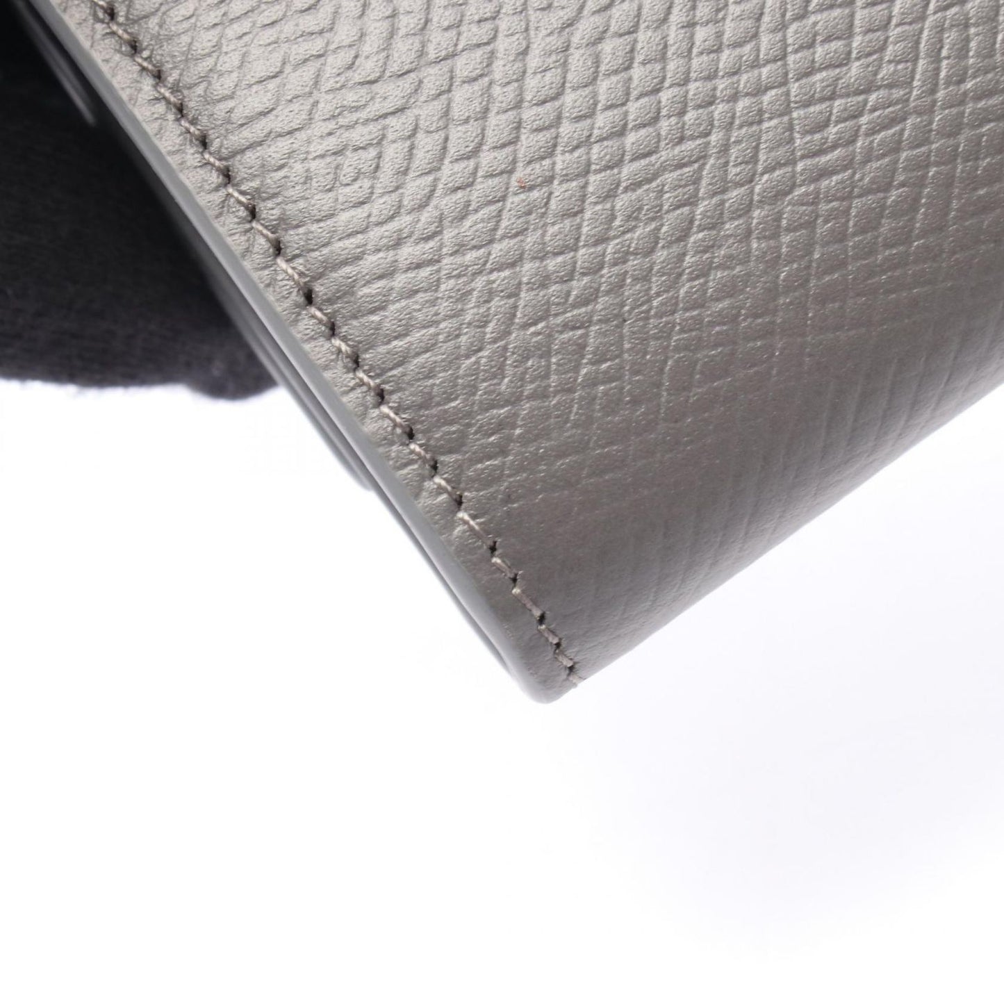 CELINE Charcoal Gray Leather Large Flap Wallet - Timeless Elegance