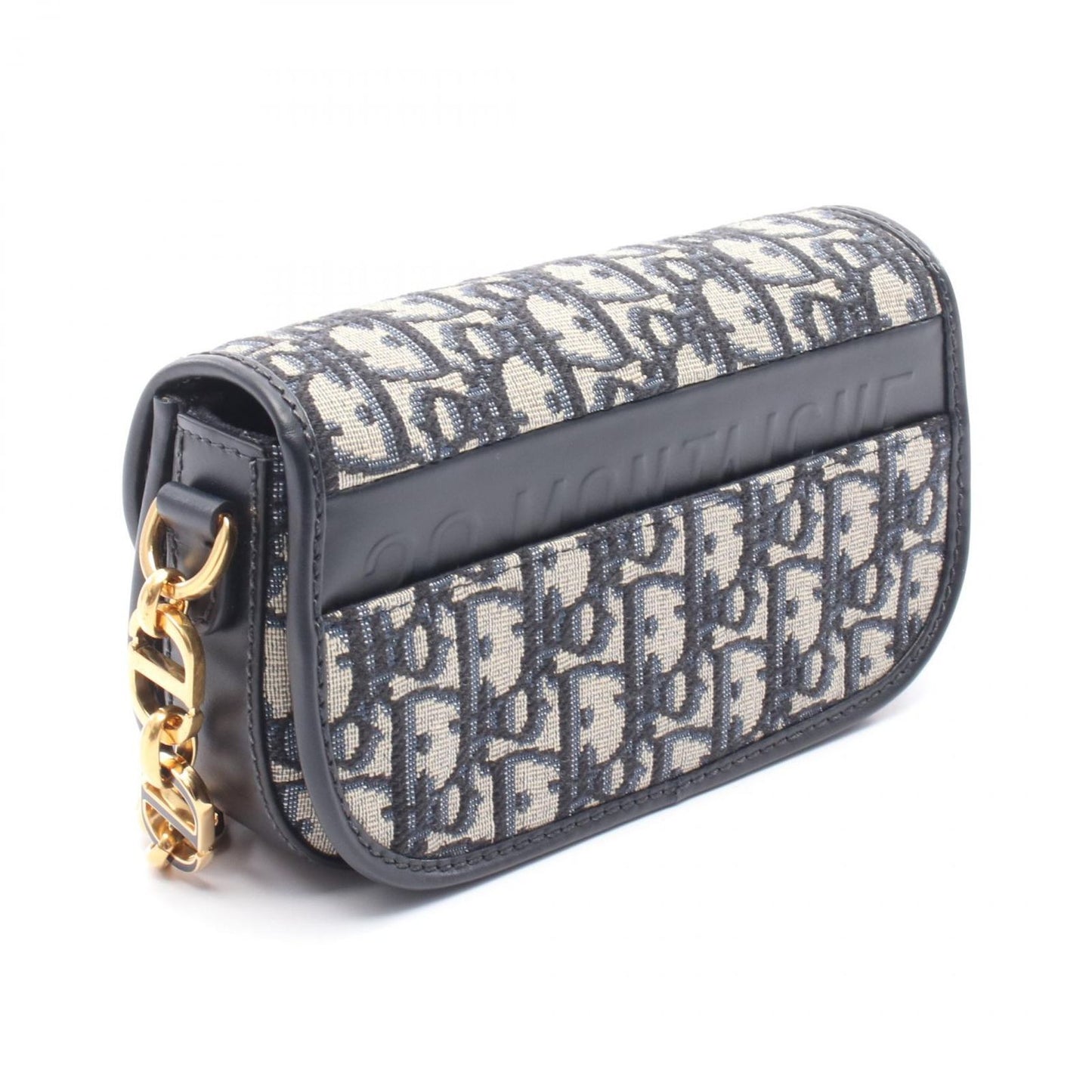 Dior Miss Caro Small Oblique Shoulder Bag in Navy Canvas & Leather