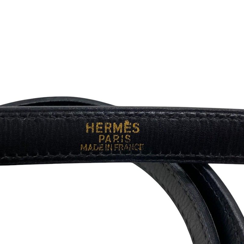 HERMES Kelly 32 Black Box Calf Handbag with Gold Hardware