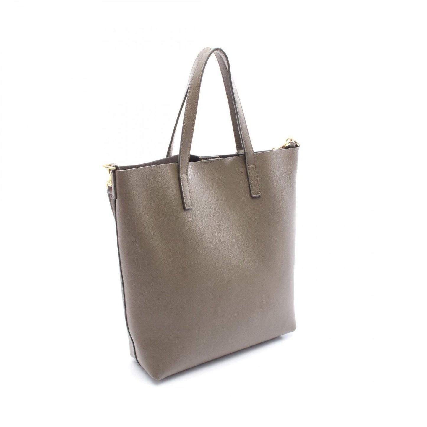 SAINT LAURENT Olive Leather Toy Shopping Tote Bag