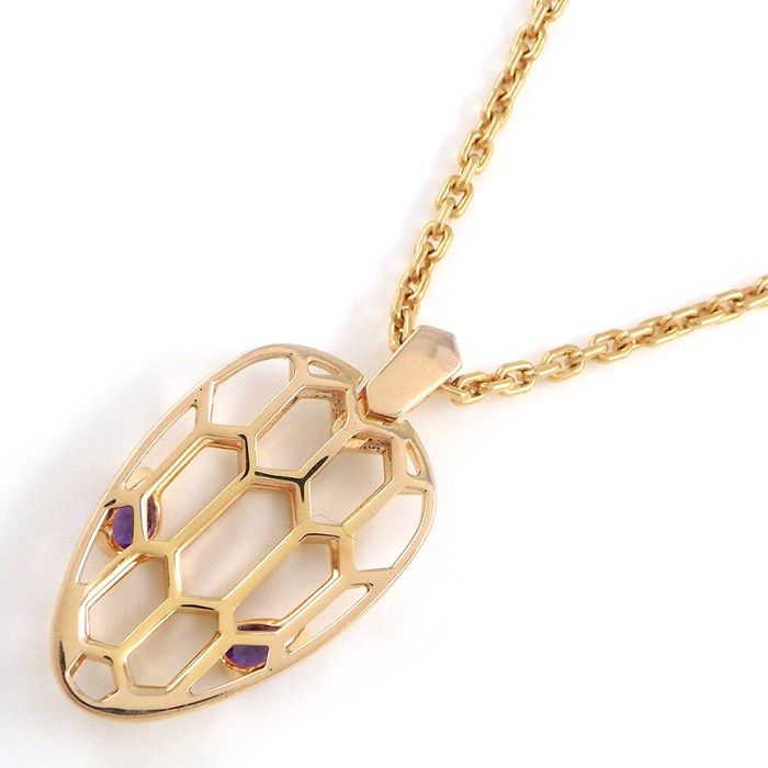BVLGARI Serpenti Small Snake Motif Necklace with Amethyst