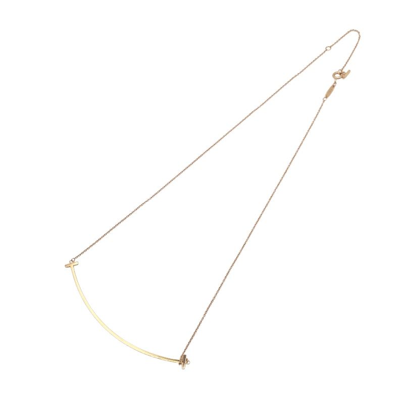Tiffany & Co. T Smile Necklace in K18 Pink Gold - Exquisite Elegance