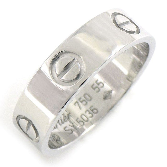 Cartier Love Ring Classic Model MM in K18 White Gold - Size 15