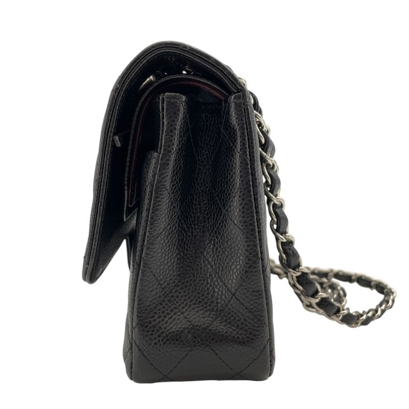 CHANEL Matelassé 25 A01112 Black Caviar Leather Shoulder Bag