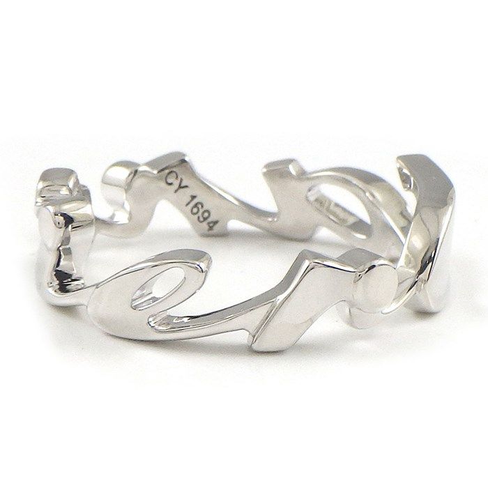 Cartier Signature Logo Ring in K18 White Gold - Size 15