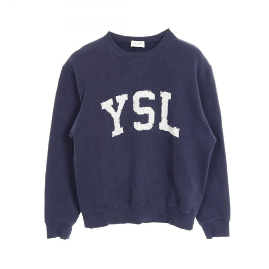 SAINT LAURENT PARIS Navy Cotton Sweatshirt - Exclusive Luxury