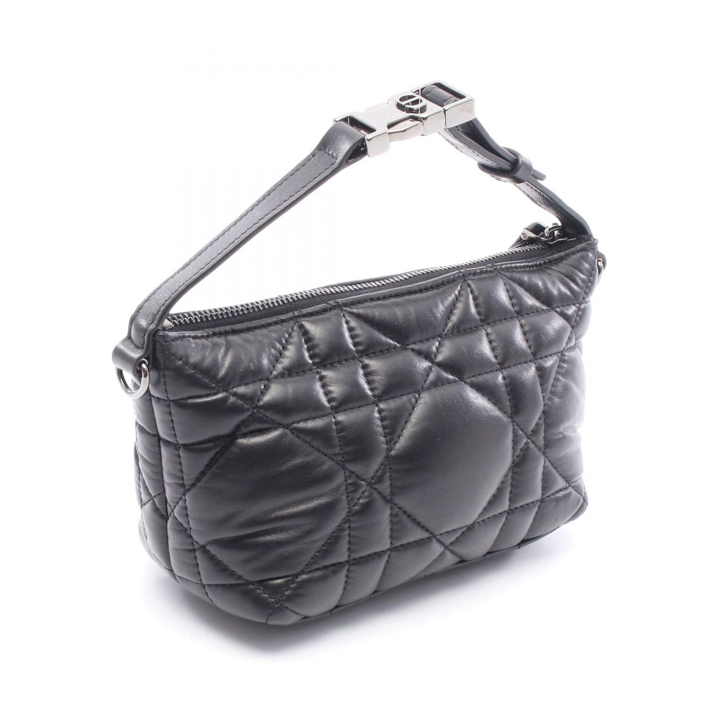 Dior DIORTRAVEL Small Nomad Pouch in Black Cannage Leather