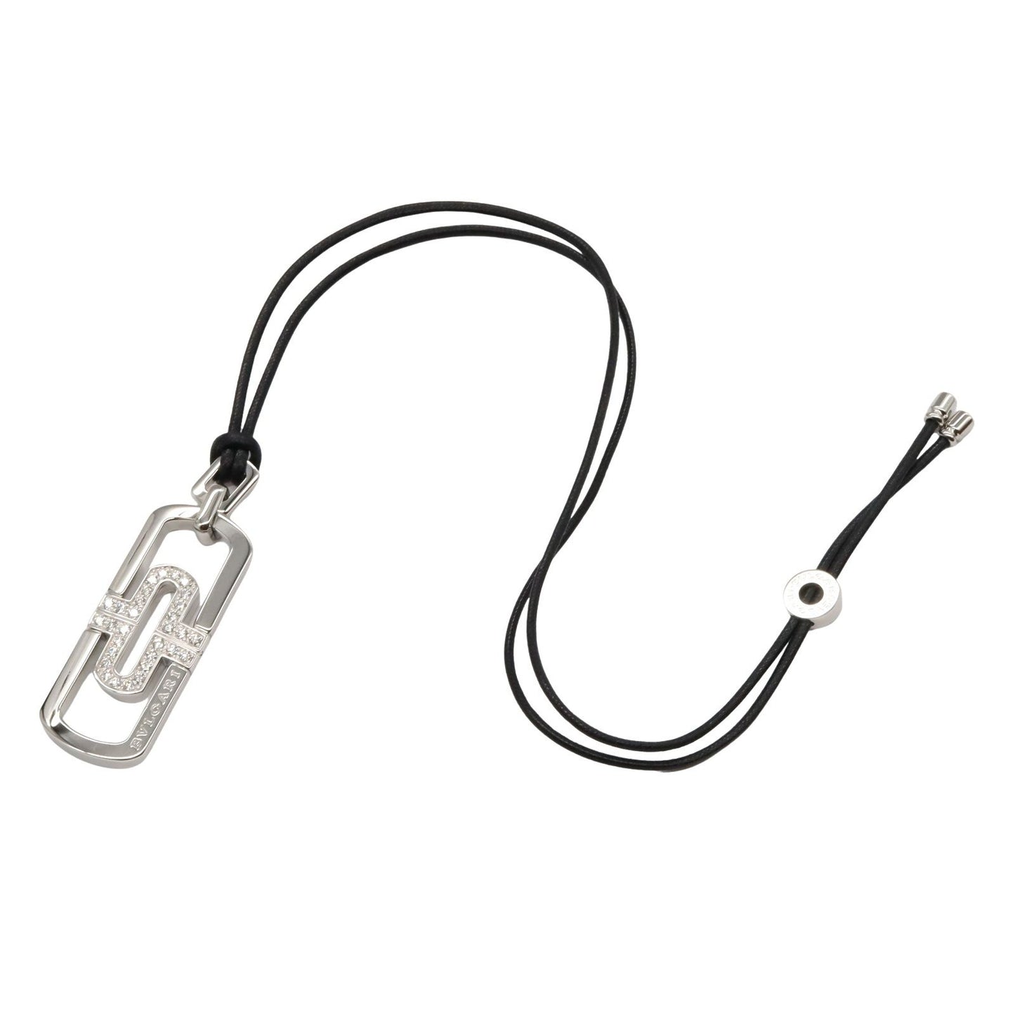 BVLGARI Parentesi Half Diamond Necklace in K18 White Gold