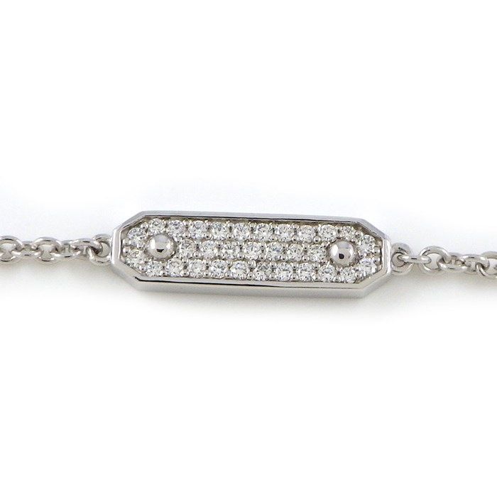 Tiffany & Co. K18WG Diamond Pave Tag Bracelet - Exquisite Craftsmanship