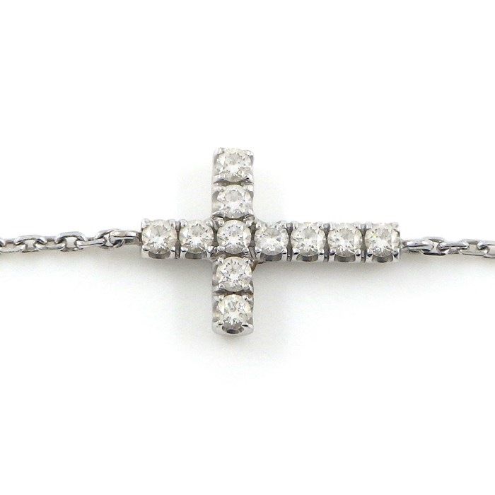 Cartier Symbol Cross Bracelet with Diamonds in K18 White Gold