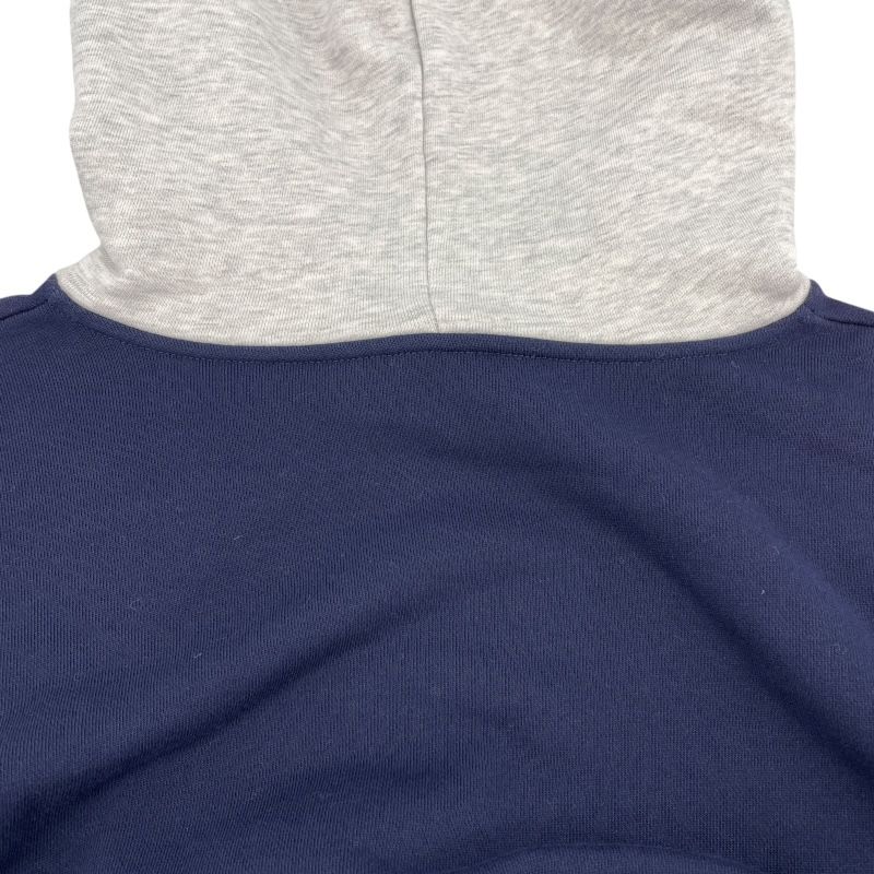 CELINE Logo Print Layered Sweat Hoodie - Navy Cotton, XS