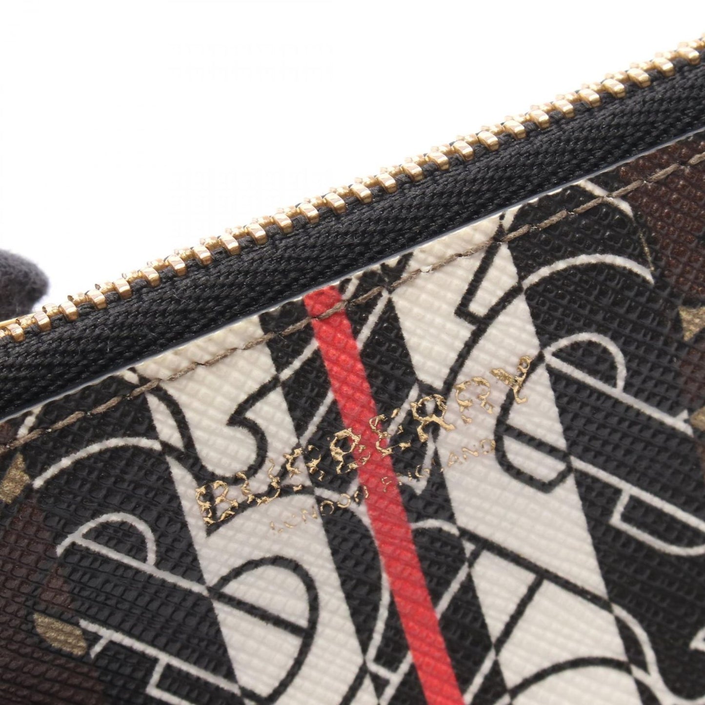 BURBERRY TB Monogram Coin Case - Exquisite Brown PVC Canvas