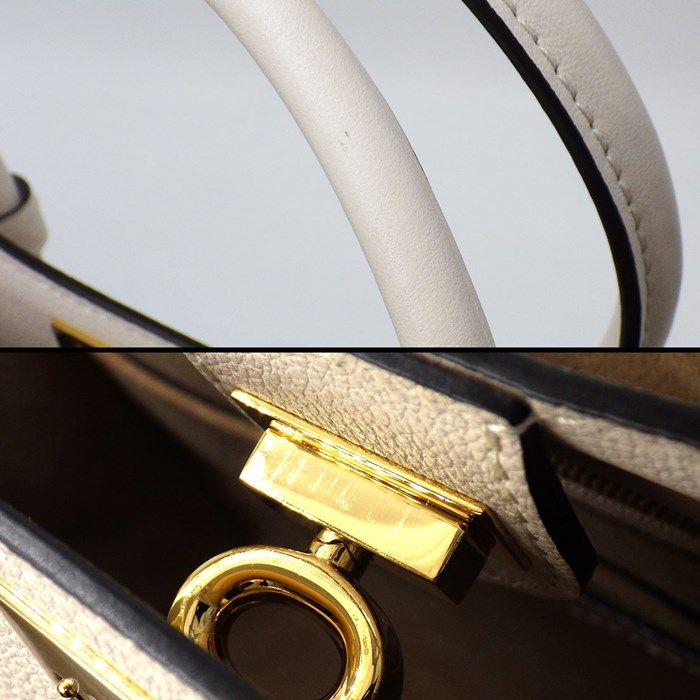 Louis Vuitton OnMySide MM Handbag in Greige Mahina Leather