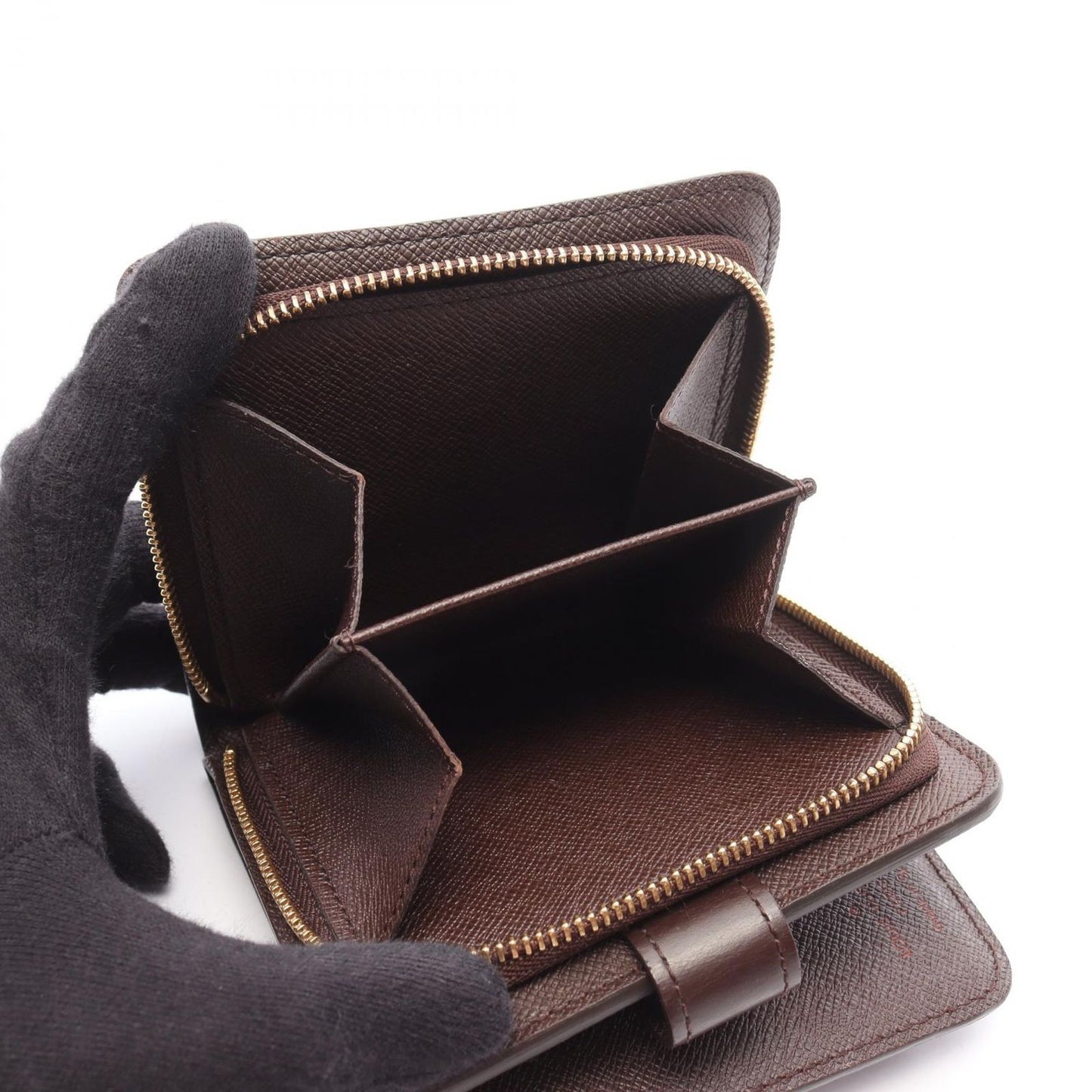Louis Vuitton Compact Zip Wallet in Damier Ebene Canvas