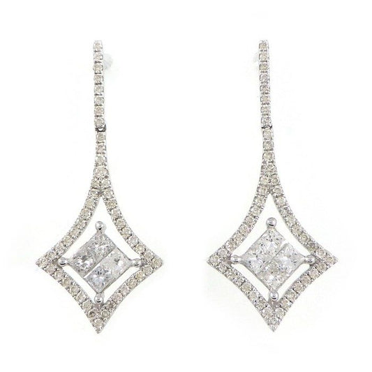 SOUTHERN CROSS Diamond Drop Earrings in K18 White Gold