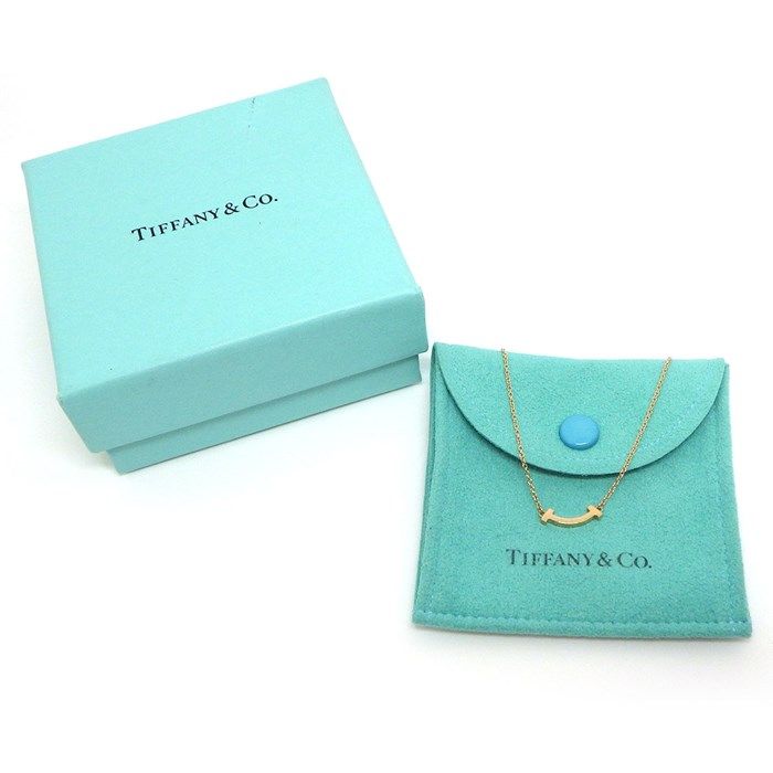 Tiffany & Co. T Smile Mini Necklace in K18 Pink Gold