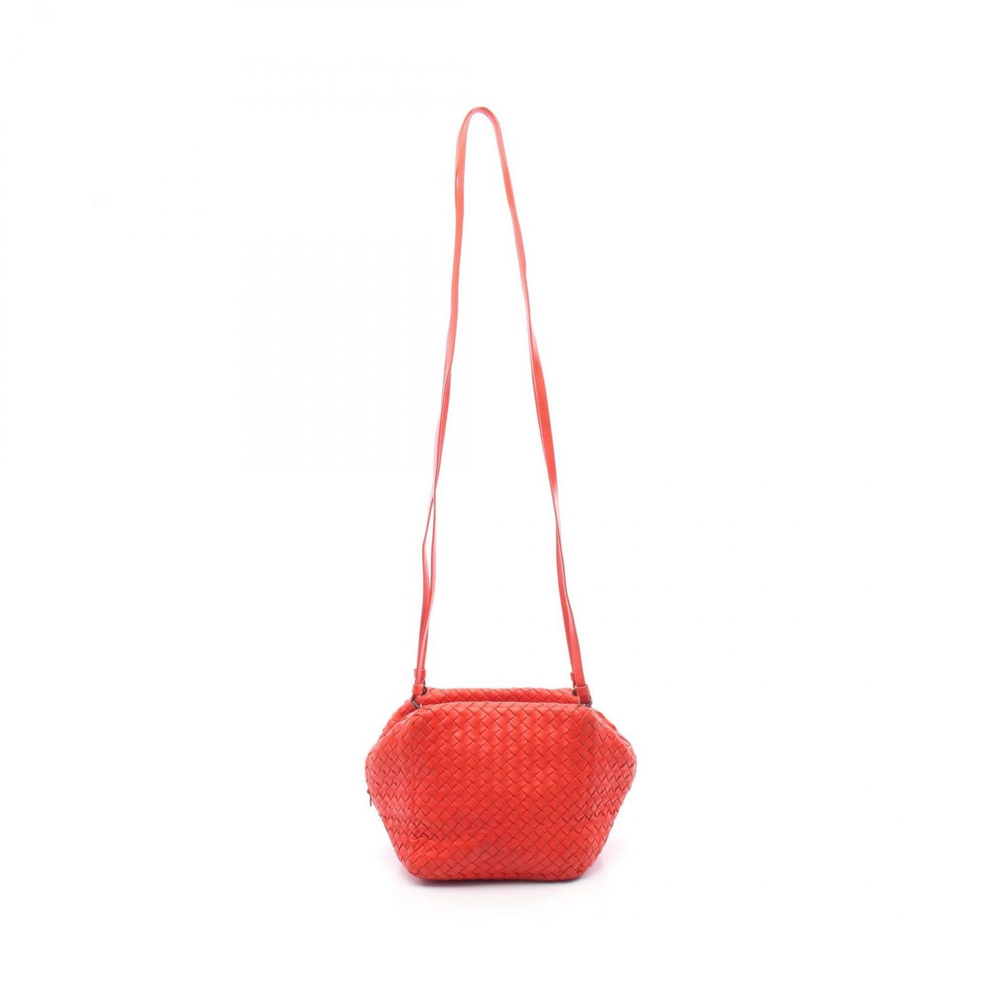 Bottega Veneta Intrecciato Red Leather Shoulder Bag