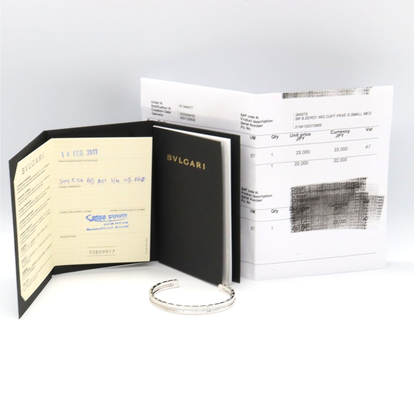 BVLGARI B.zero1 Open Bangle with Diamonds in 18K White Gold