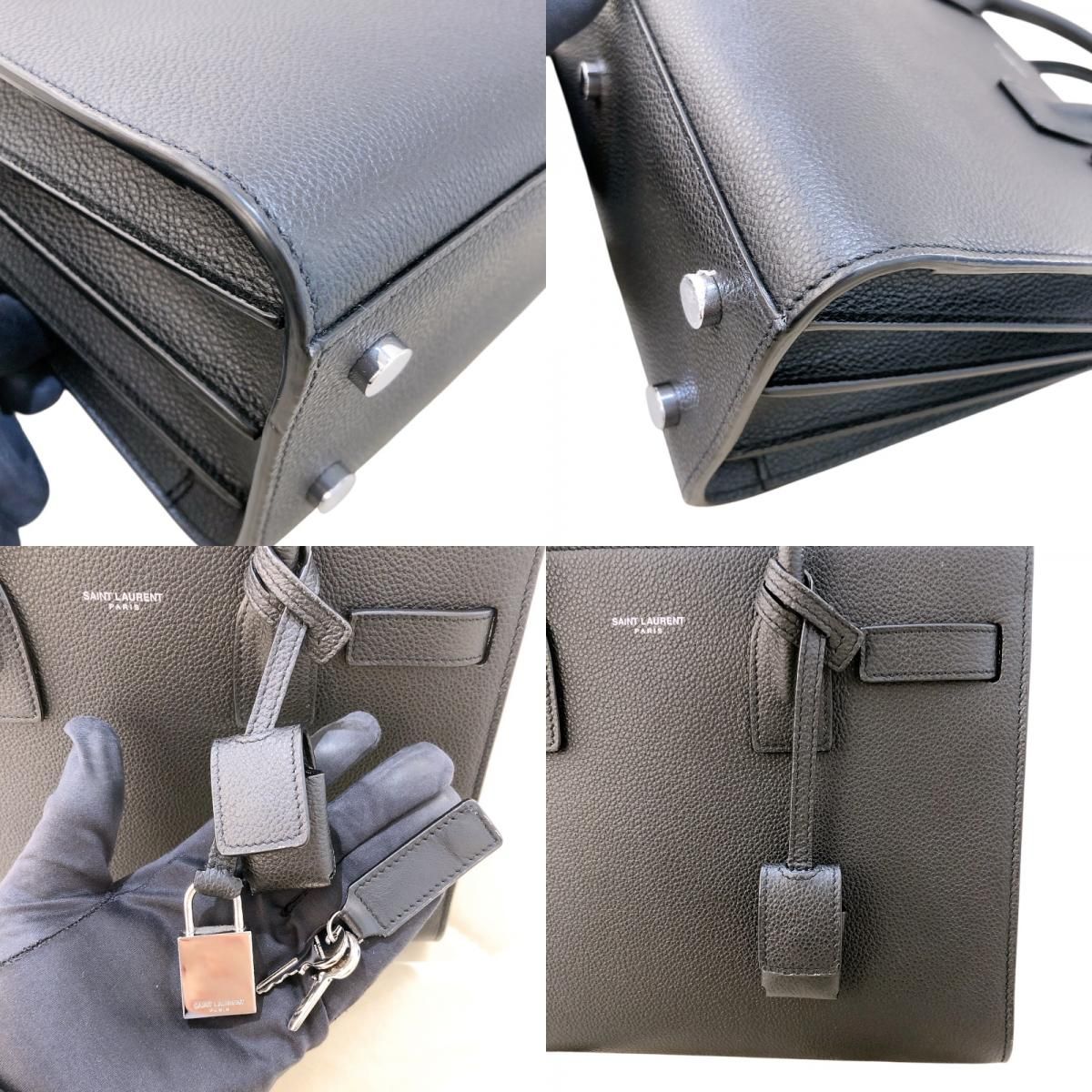 SAINT LAURENT Sac De Jour Baby Black Leather Handbag