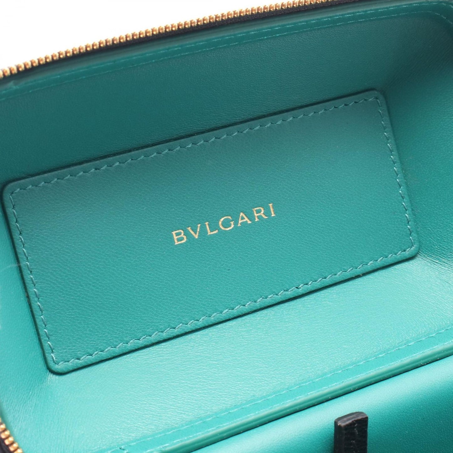 BVLGARI Serpenti Black Leather 2-Way Vanity Bag
