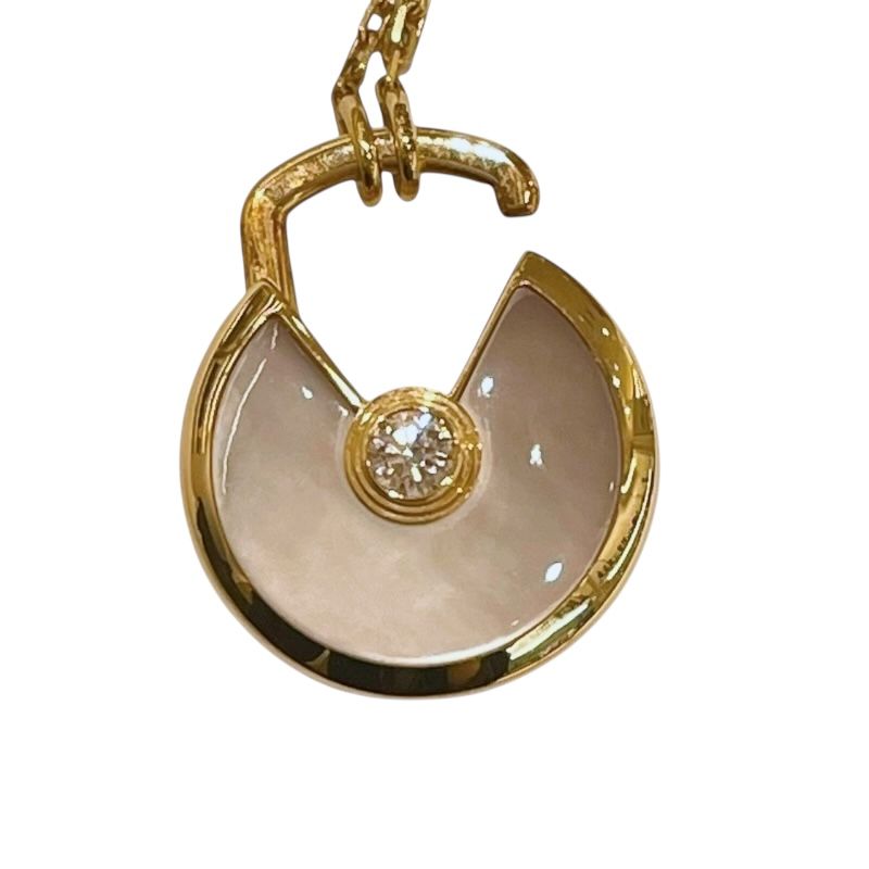 Cartier Amulette Necklace in Yellow Gold with Diamonds and Pearls