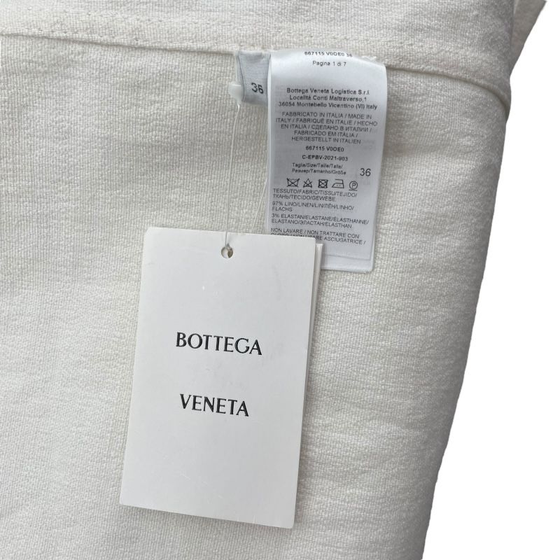 Bottega Veneta Turn Lock Linen Dress in Ivory - Size 36