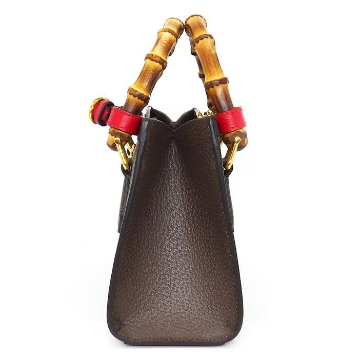 GUCCI Diana Small Handbag in Camel & Ebony Jumbo GG Canvas
