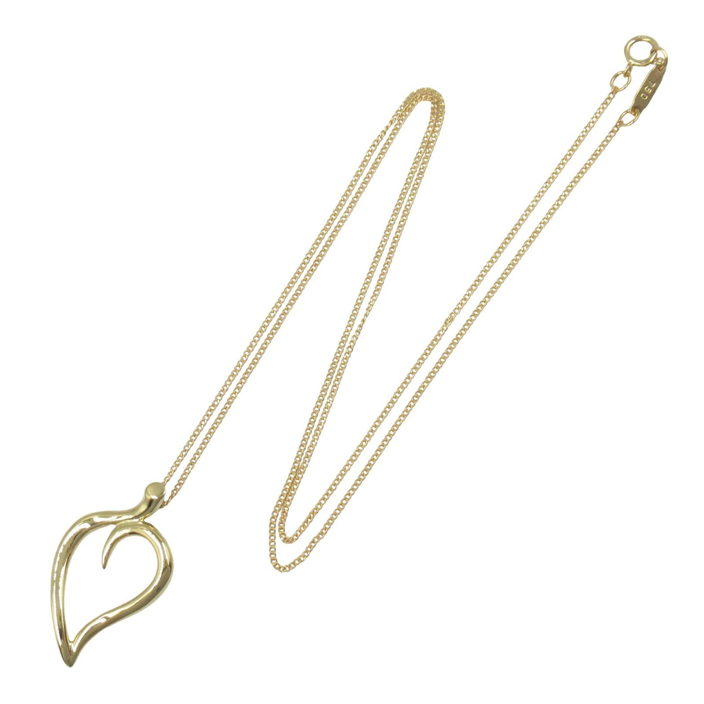 TIFFANY & CO Leaf Heart Necklace in K18 Yellow Gold - 45.5cm