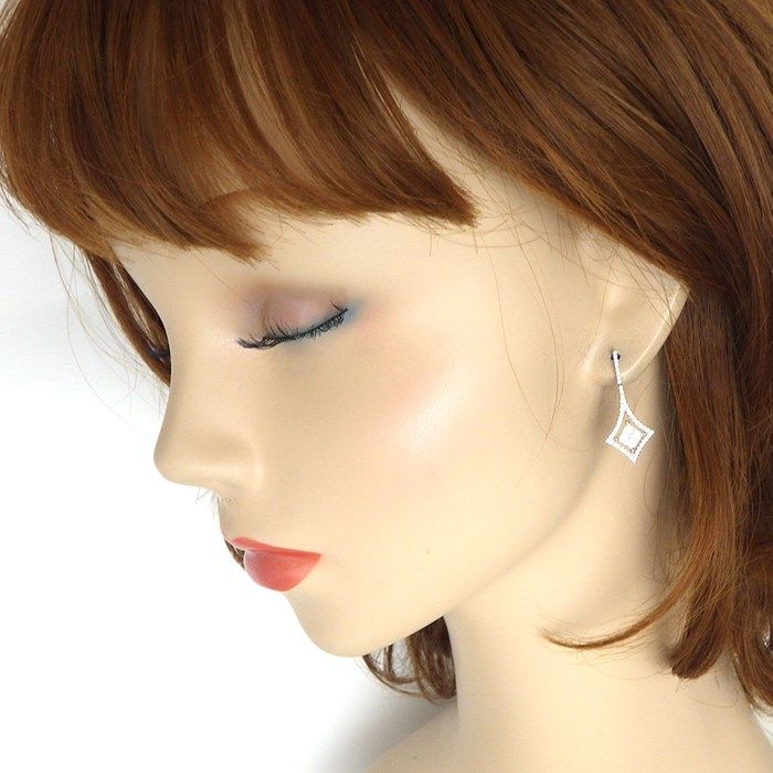 SOUTHERN CROSS Diamond Drop Earrings in K18 White Gold