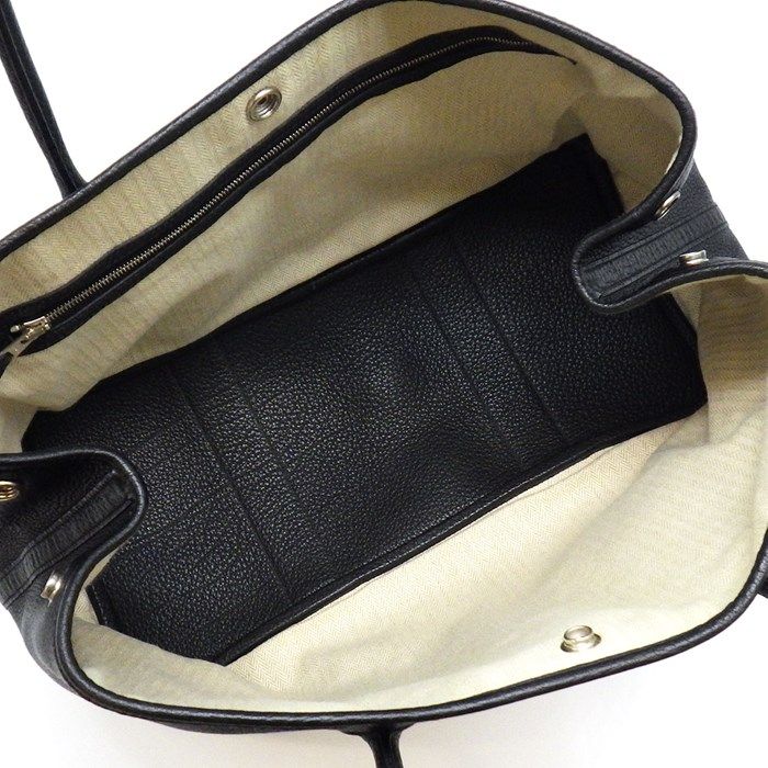 HERMES Garden Party PM Tote Bag - Black Negonda Leather, 2011