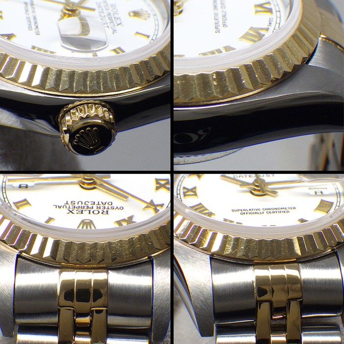 Rolex Datejust 79173 - 2001, Roman Index, White Dial, K18YG & SS