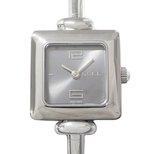 GUCCI 1900L Square Bangle Watch with Silver Sunray Dial