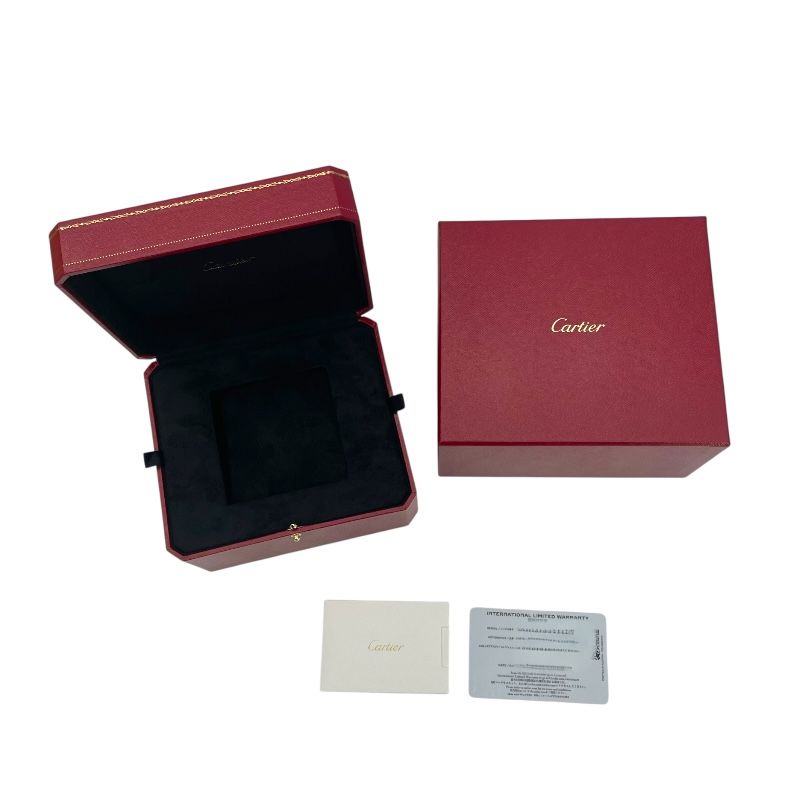 Cartier Santos-Dumont LM WSSA0046 Black SS/Leather Manual Wind Watch