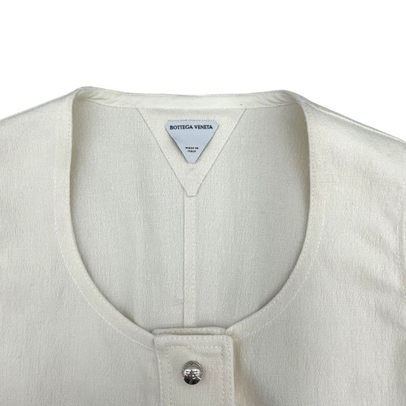 Bottega Veneta Turn Lock Linen Dress in Ivory - Size 36