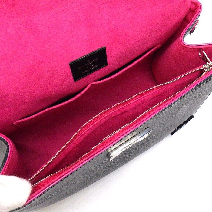 Louis Vuitton Cluny BB Handbag in Black & Pink Epi Leather