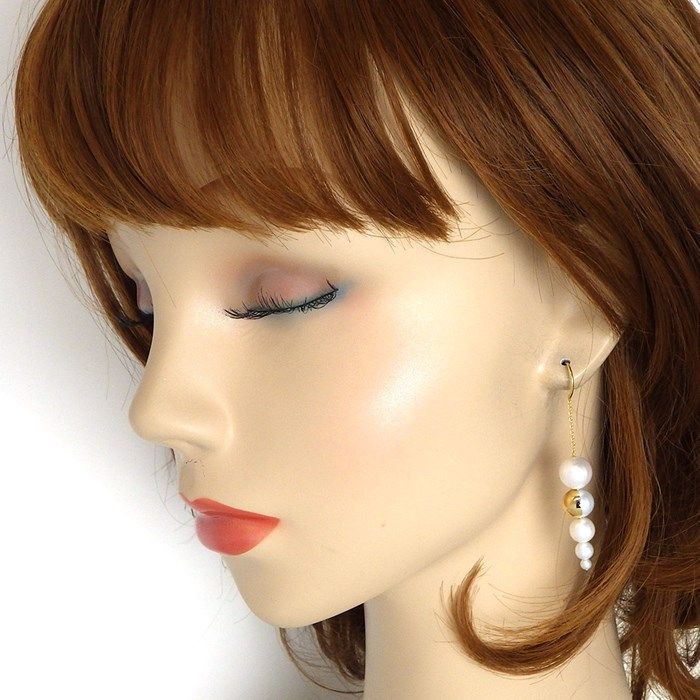 TASAKI Swing Drop Shell Earrings with Freshwater Pearls in 18K Gold