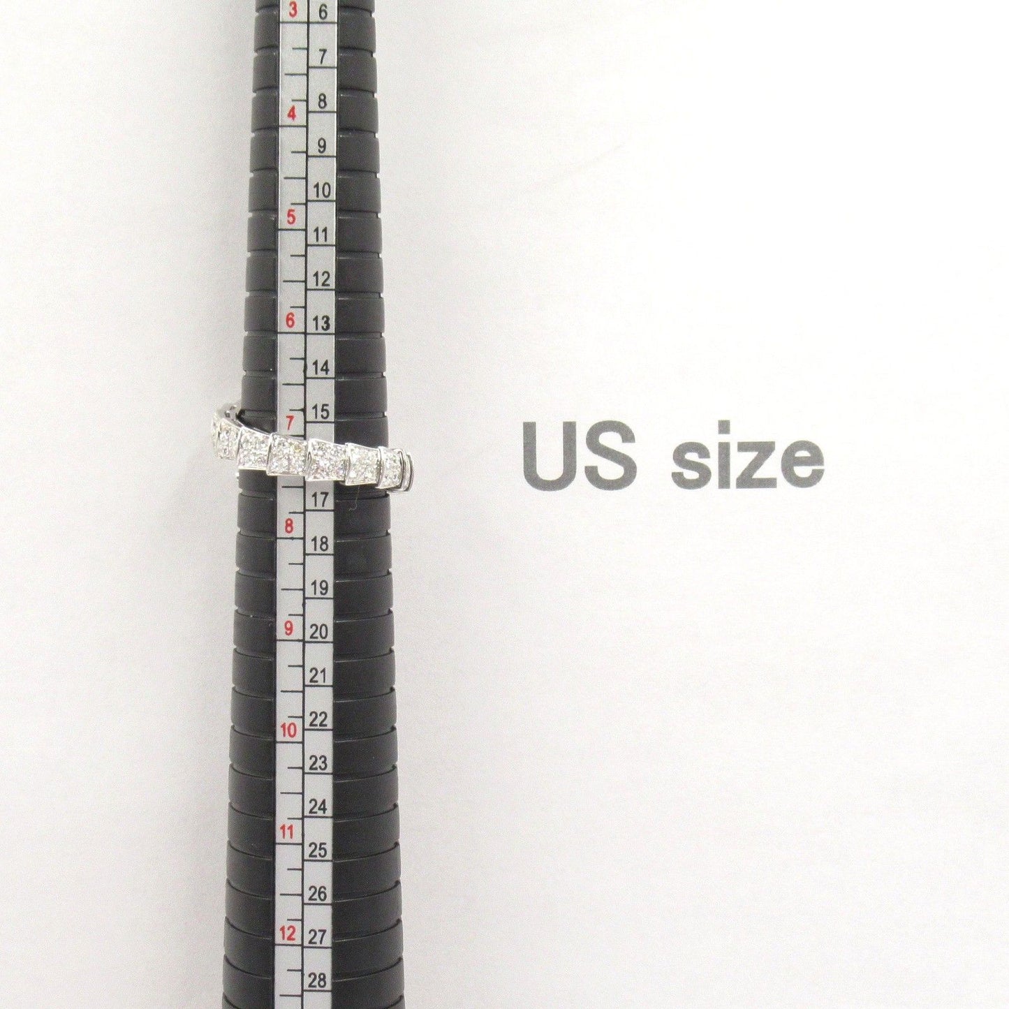 BVLGARI Serpenti Viper Full Pavé Diamond Ring in 18K White Gold