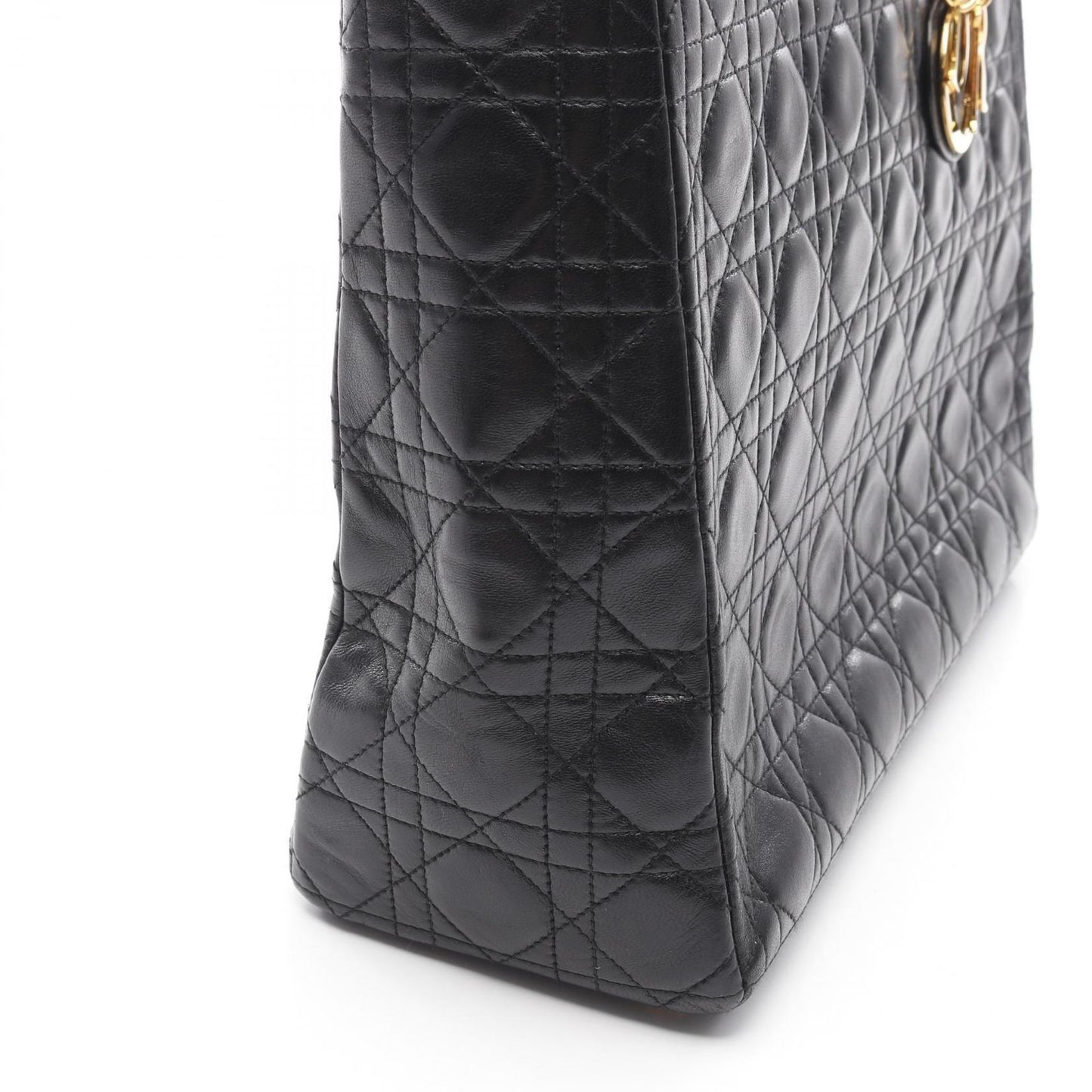 Dior Lady Dior Large Black Leather Handbag - Timeless Elegance