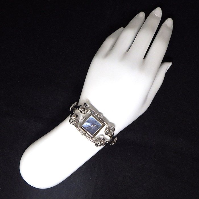 GUCCI Signoria 116.5 Square Blue Shell Dial Stainless Steel Watch