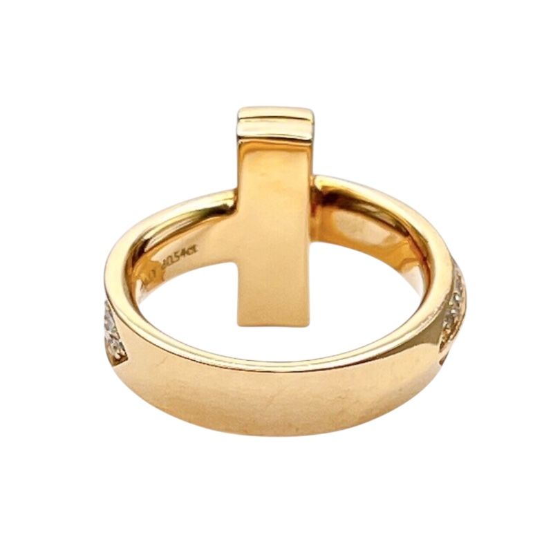 Tiffany & Co. T One Wide Ring in K18 Pink Gold - Exquisite Elegance